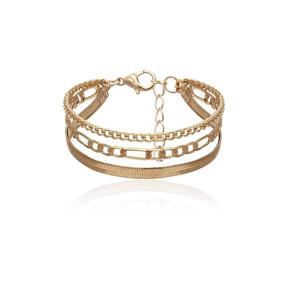 l a s t  one | gold layered chain bracelet set ✧ - Picture 6 of 8